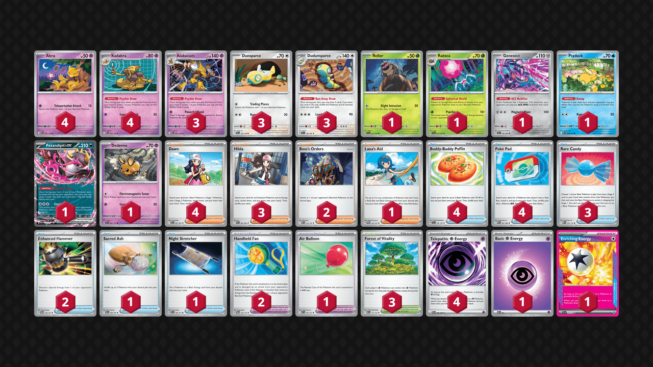 胡地 土龍節節(Alakazam Dudunsparce) 牌組圖片