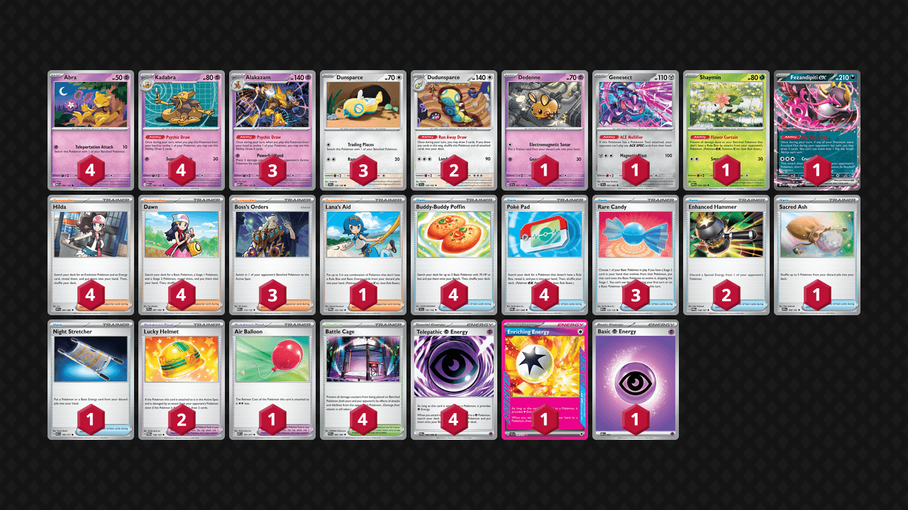 胡地 土龍節節(Alakazam Dudunsparce) 牌組圖片