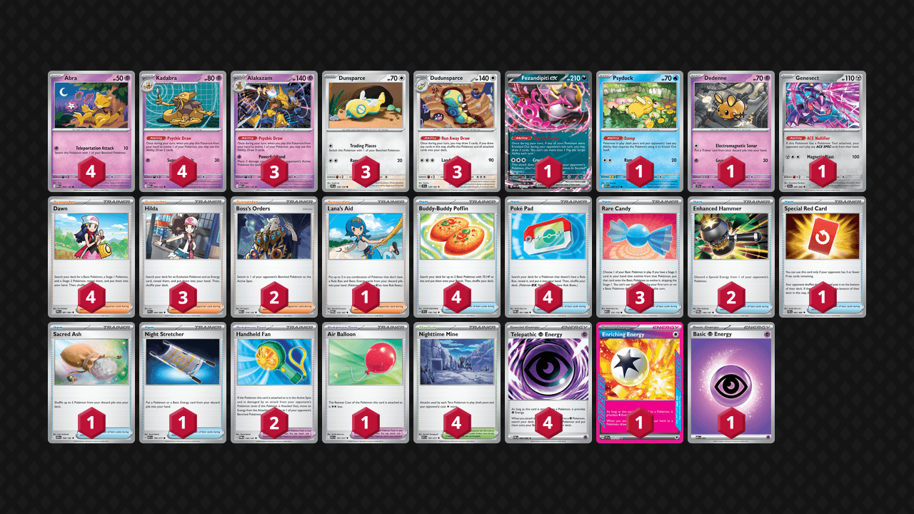 胡地 土龍節節(Alakazam Dudunsparce) 牌組圖片