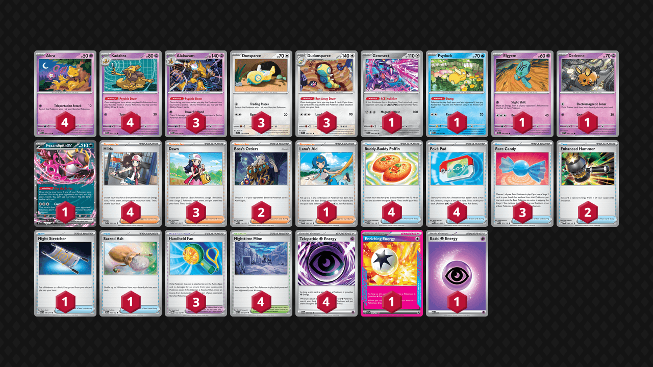 胡地 土龍節節(Alakazam Dudunsparce) 牌組圖片