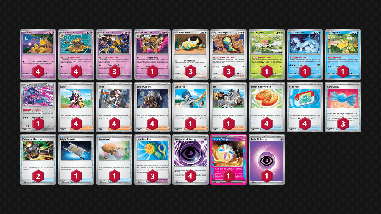 胡地 土龍節節(Alakazam Dudunsparce) 牌組圖片