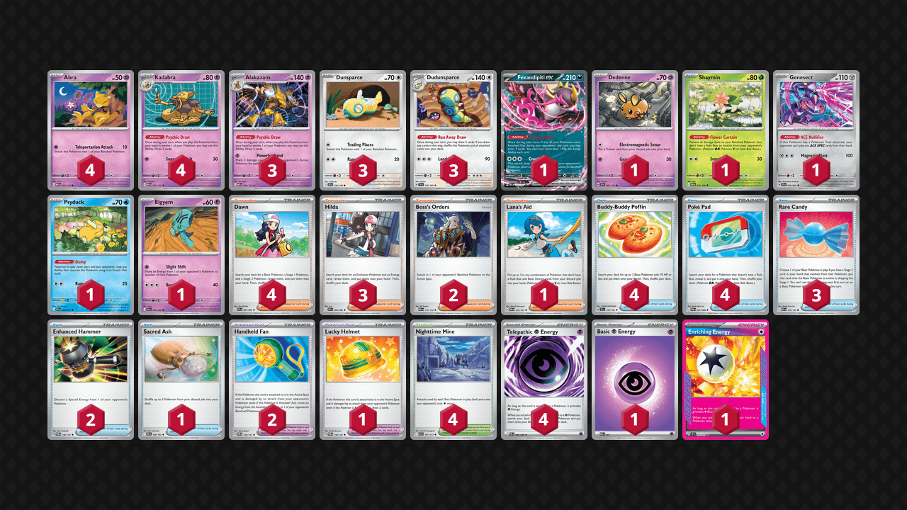 胡地 土龍節節(Alakazam Dudunsparce) 牌組圖片