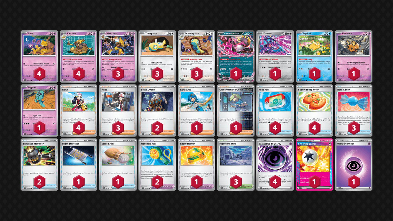 胡地 土龍節節(Alakazam Dudunsparce) 牌組圖片