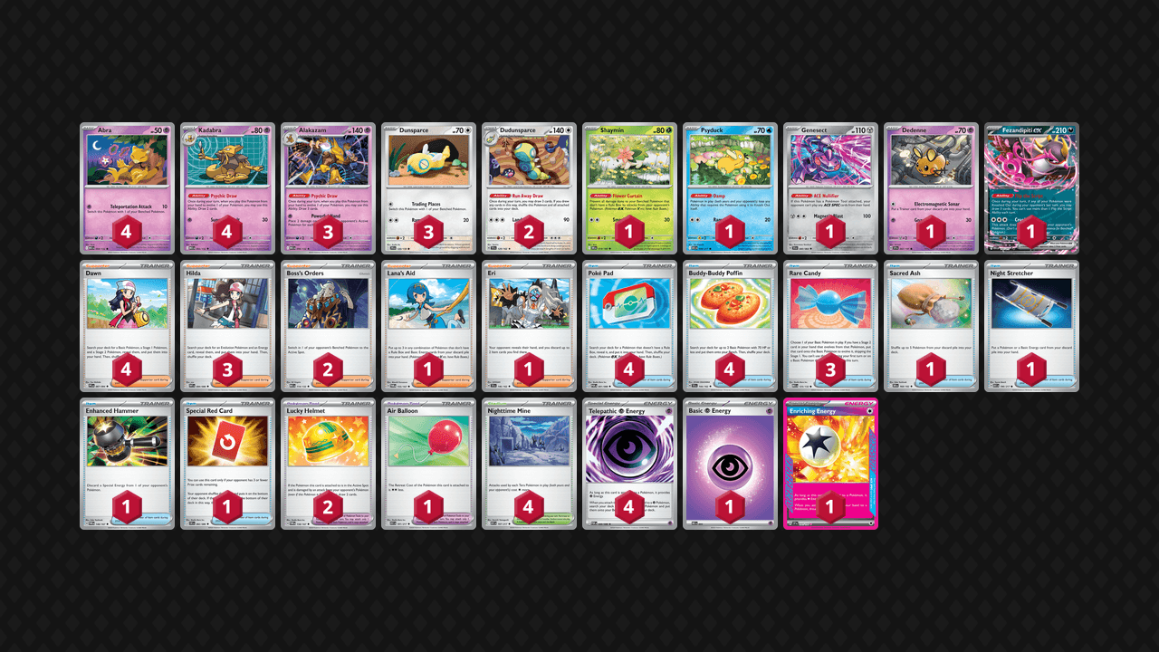 胡地 土龍節節(Alakazam Dudunsparce) 牌組圖片