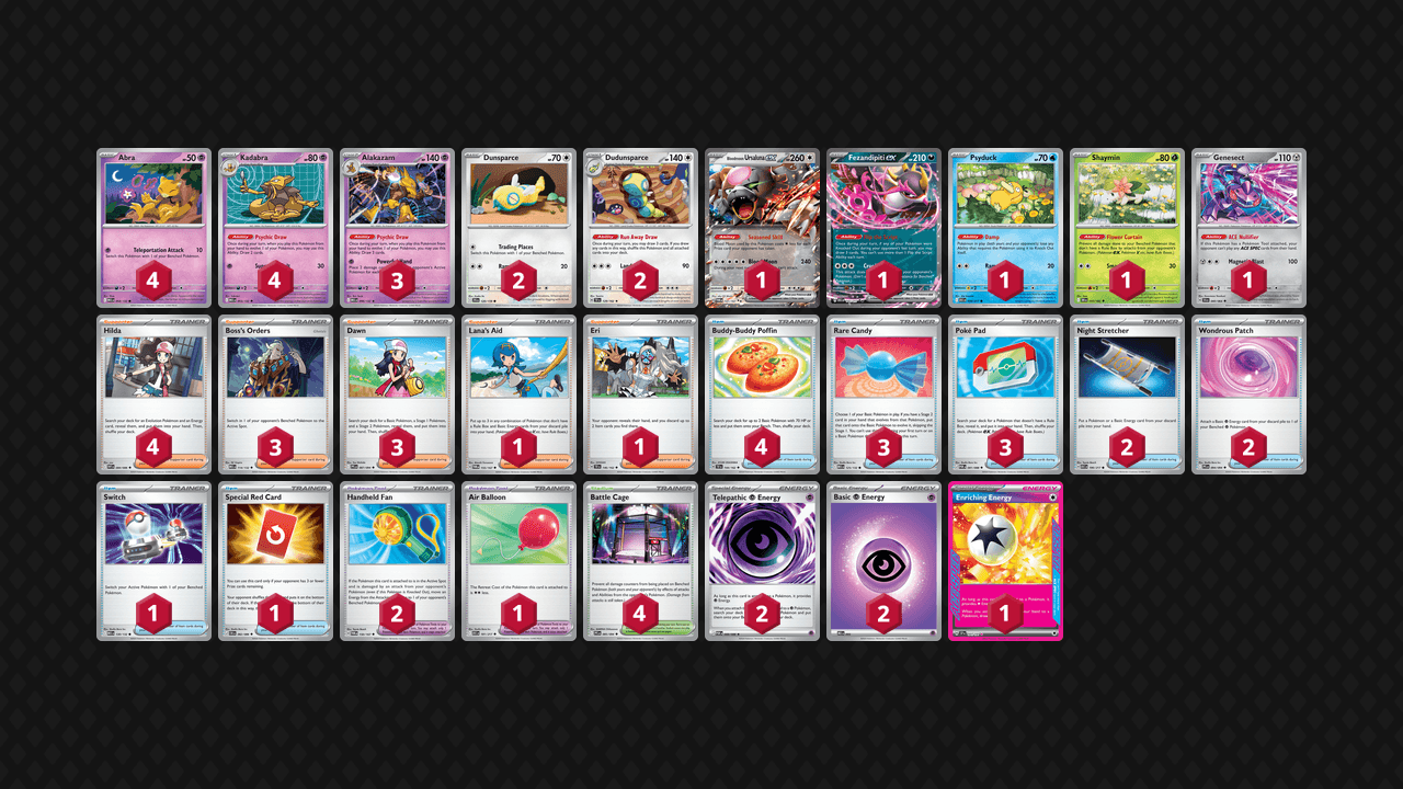 胡地 土龍節節(Alakazam Dudunsparce) 牌組圖片