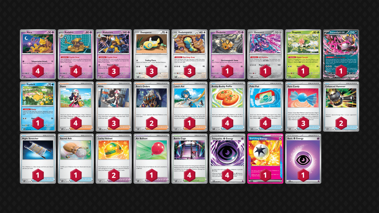 胡地 土龍節節(Alakazam Dudunsparce) 牌組圖片