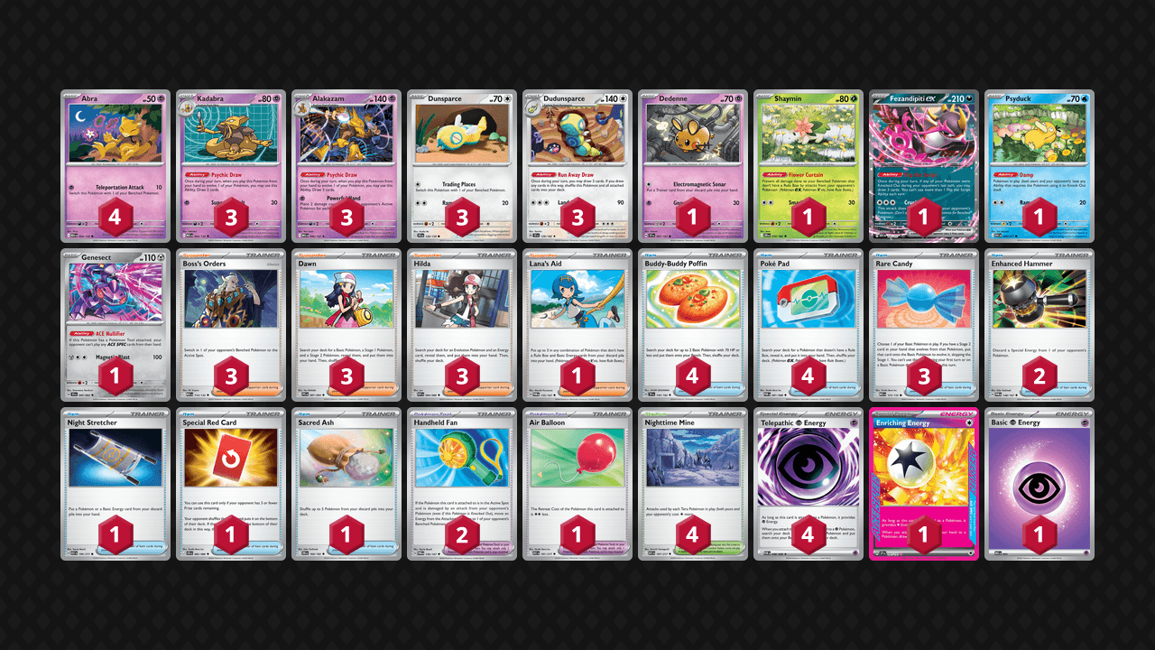 胡地 土龍節節(Alakazam Dudunsparce) 牌組圖片