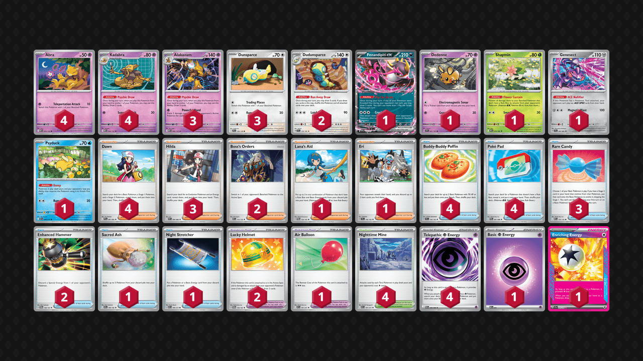 胡地 土龍節節(Alakazam Dudunsparce) 牌組圖片