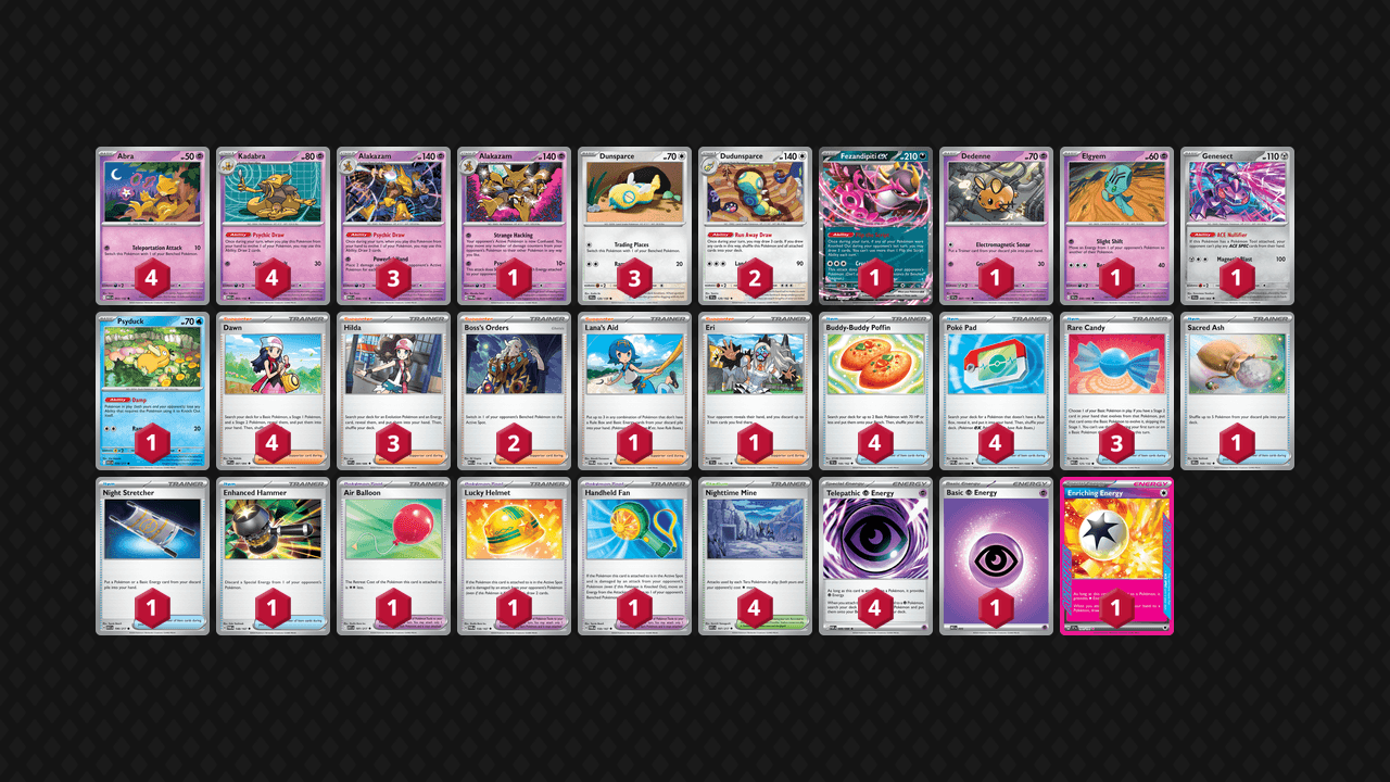 胡地 土龍節節(Alakazam Dudunsparce) 牌組圖片