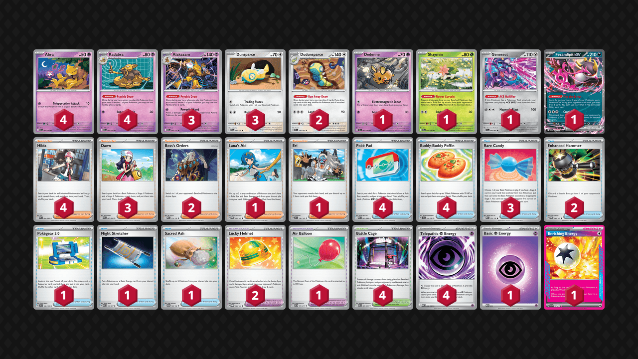 胡地 土龍節節(Alakazam Dudunsparce) 牌組圖片