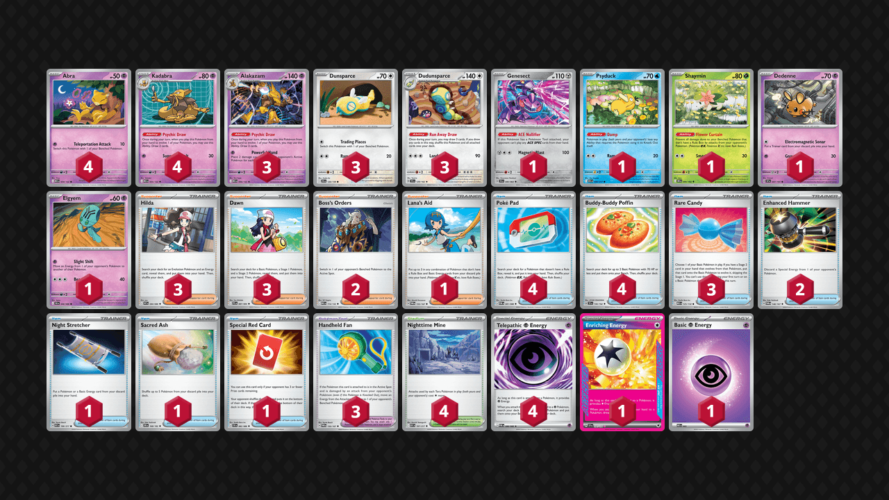 胡地 土龍節節(Alakazam Dudunsparce) 牌組圖片