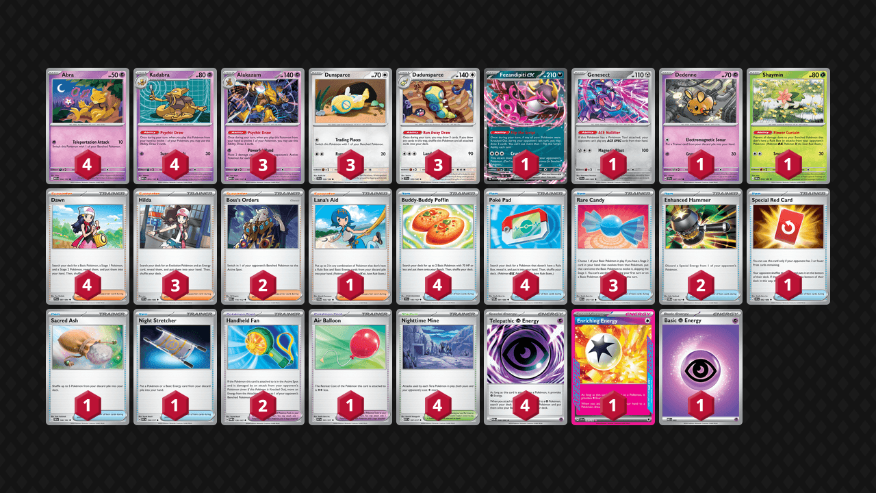 胡地 土龍節節(Alakazam Dudunsparce) 牌組圖片