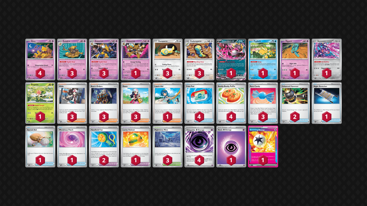 胡地 土龍節節(Alakazam Dudunsparce) 牌組圖片