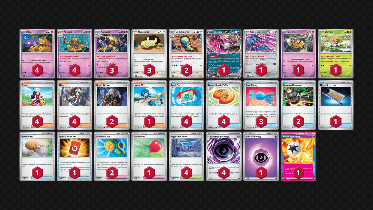胡地 土龍節節(Alakazam Dudunsparce) 牌組圖片
