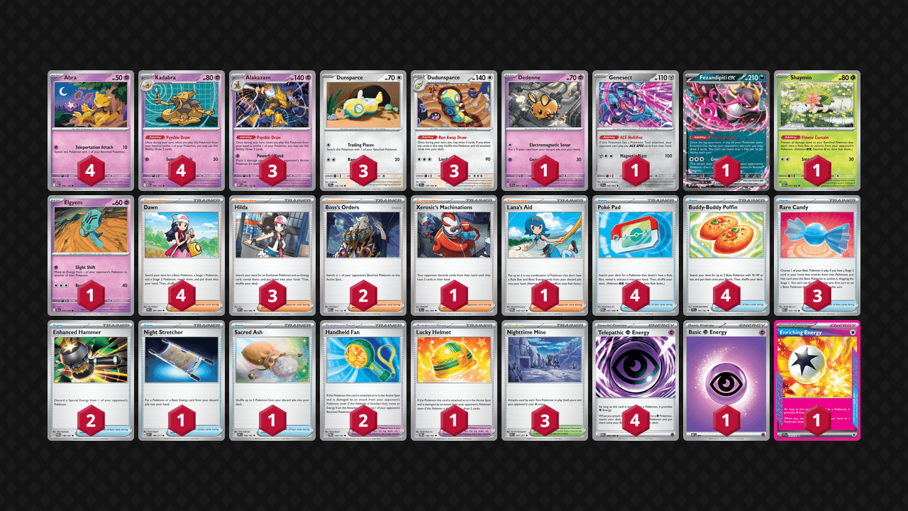 胡地 土龍節節(Alakazam Dudunsparce) 牌組圖片