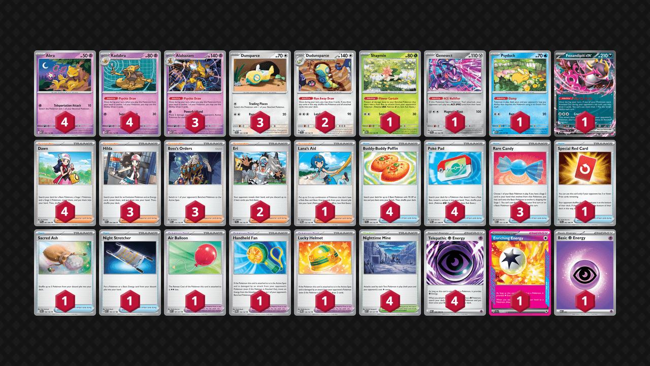 胡地 土龍節節(Alakazam Dudunsparce) 牌組圖片