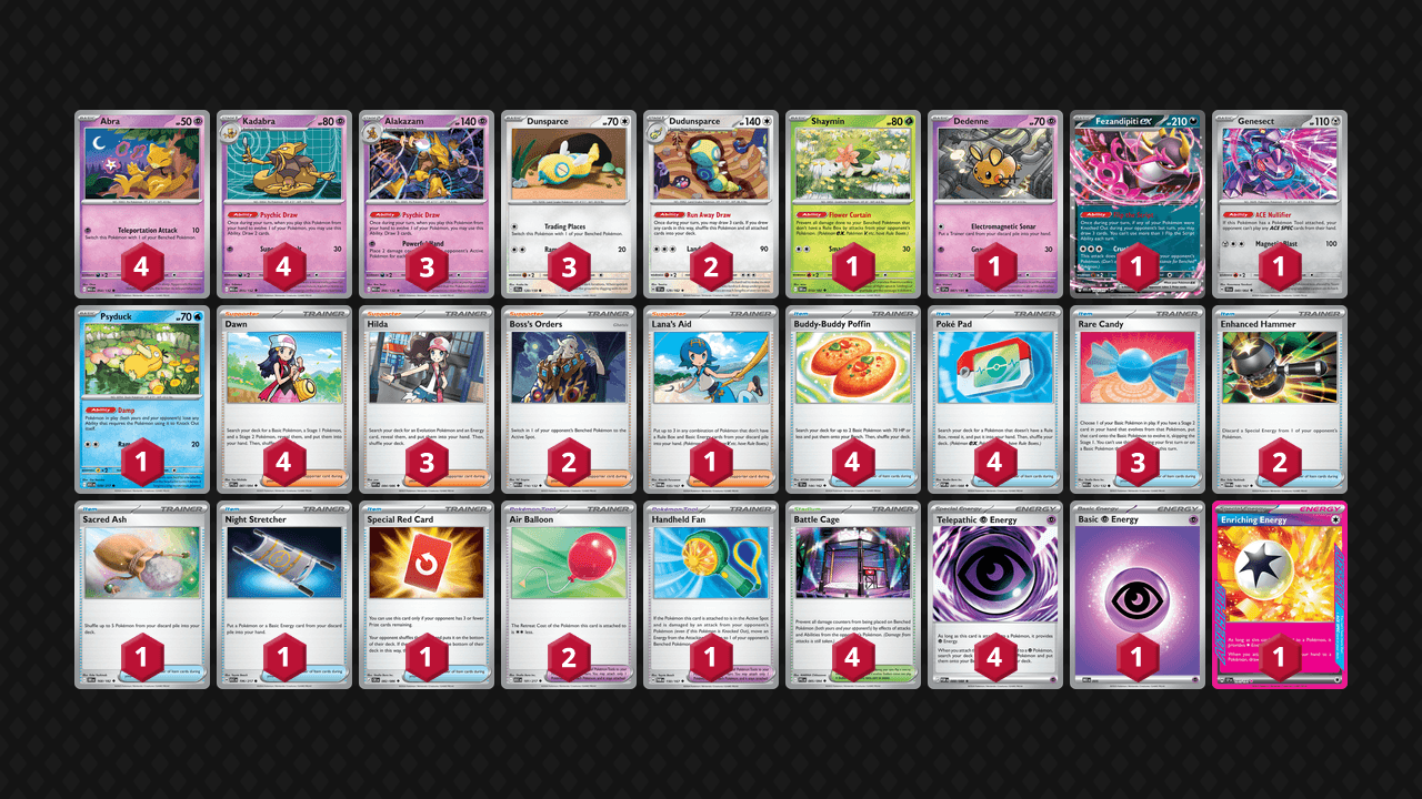 胡地 土龍節節(Alakazam Dudunsparce) 牌組圖片