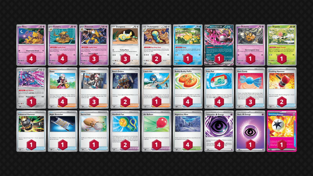胡地 土龍節節(Alakazam Dudunsparce) 牌組圖片