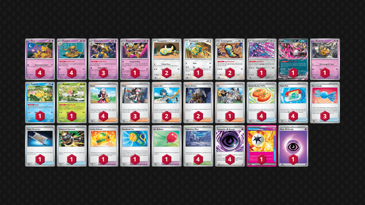 胡地 土龍節節(Alakazam Dudunsparce) 牌組圖片