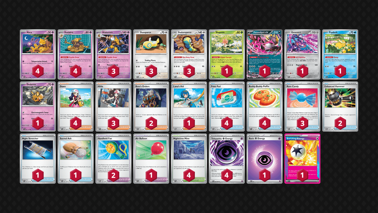 胡地 土龍節節(Alakazam Dudunsparce) 牌組圖片