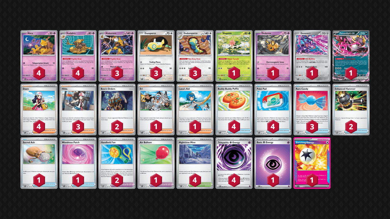胡地 土龍節節(Alakazam Dudunsparce) 牌組圖片