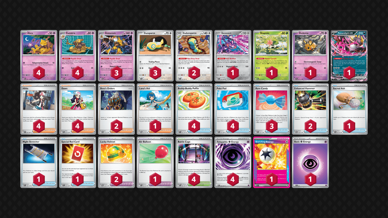 胡地 土龍節節(Alakazam Dudunsparce) 牌組圖片