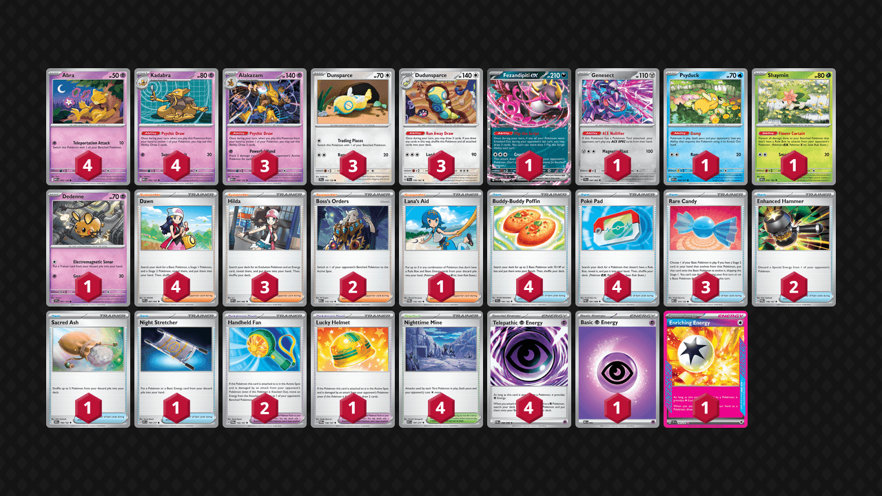 胡地 土龍節節(Alakazam Dudunsparce) 牌組圖片