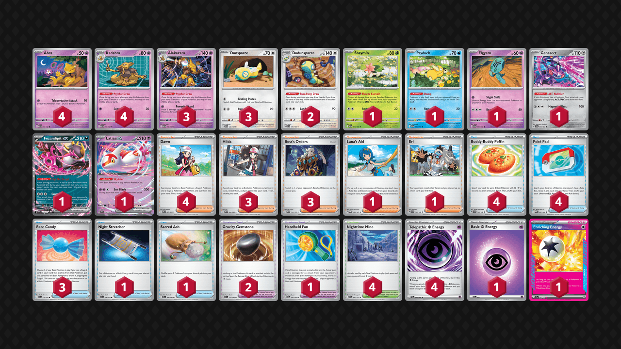胡地 土龍節節(Alakazam Dudunsparce) 牌組圖片
