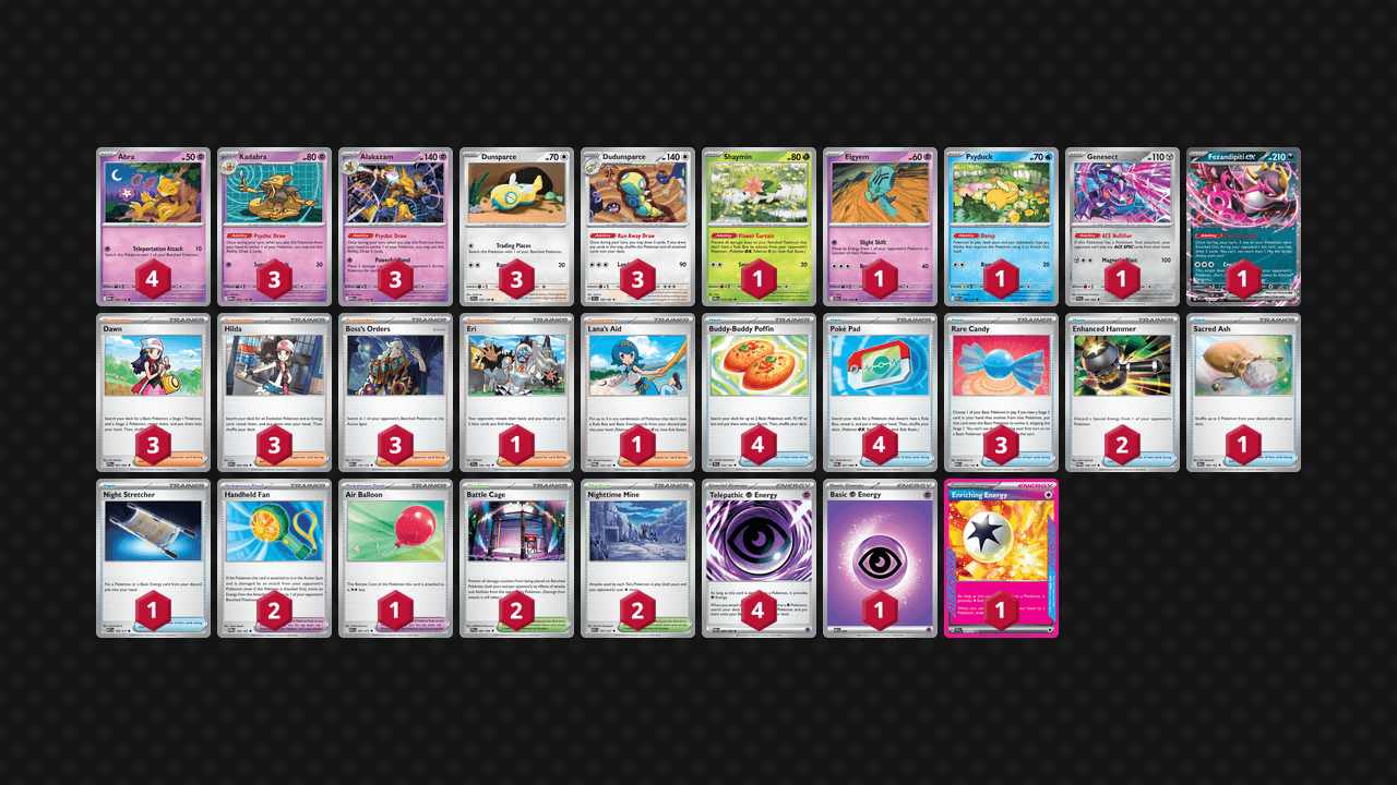 胡地 土龍節節(Alakazam Dudunsparce) 牌組圖片