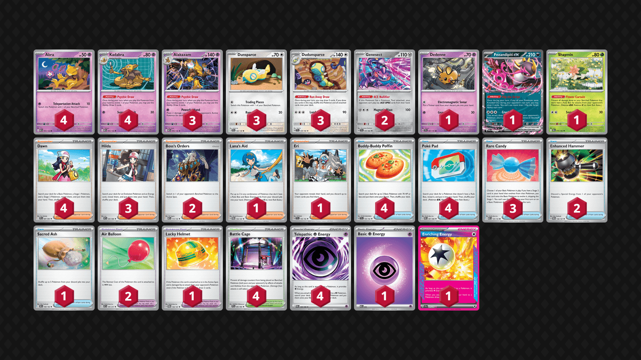 胡地 土龍節節(Alakazam Dudunsparce) 牌組圖片