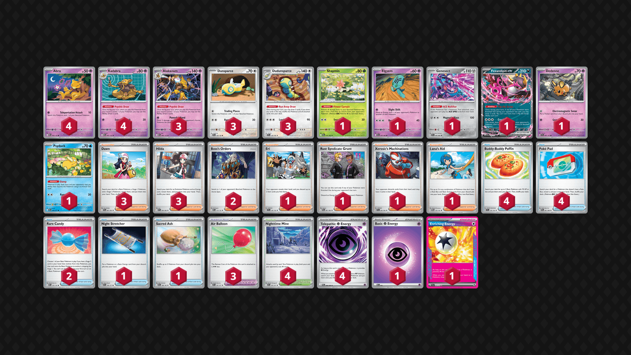 胡地 土龍節節(Alakazam Dudunsparce) 牌組圖片