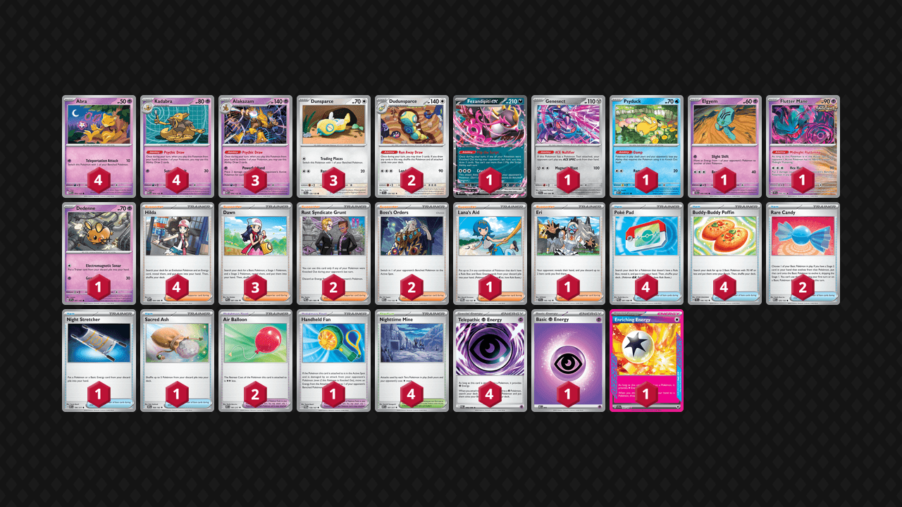 胡地 土龍節節(Alakazam Dudunsparce) 牌組圖片