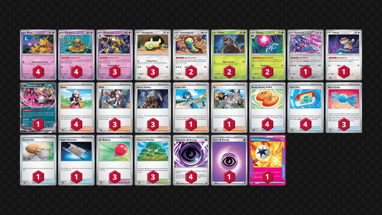 胡地 土龍節節(Alakazam Dudunsparce) 牌組圖片