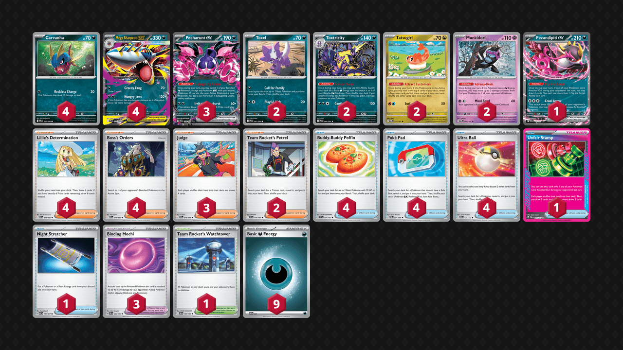巨牙鯊 顫弦蠑螈(Sharpedo Toxtricity) 牌組圖片