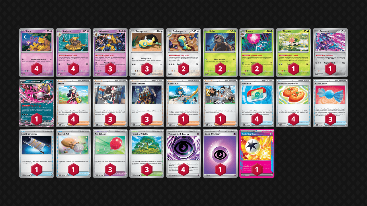 胡地 土龍節節(Alakazam Dudunsparce) 牌組圖片