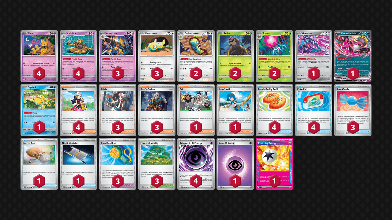 胡地 土龍節節(Alakazam Dudunsparce) 牌組圖片