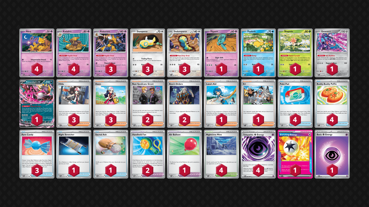 胡地 土龍節節(Alakazam Dudunsparce) 牌組圖片