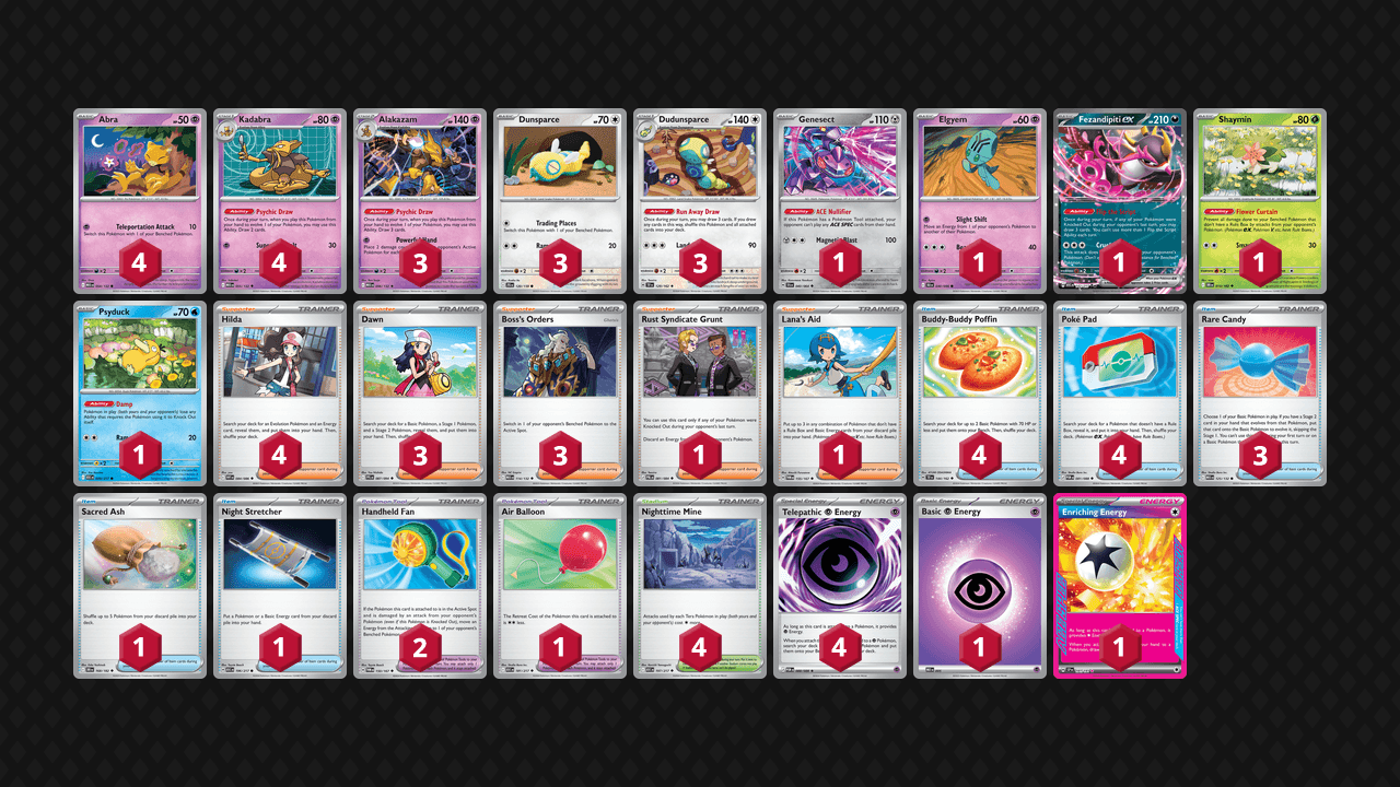 胡地 土龍節節(Alakazam Dudunsparce) 牌組圖片